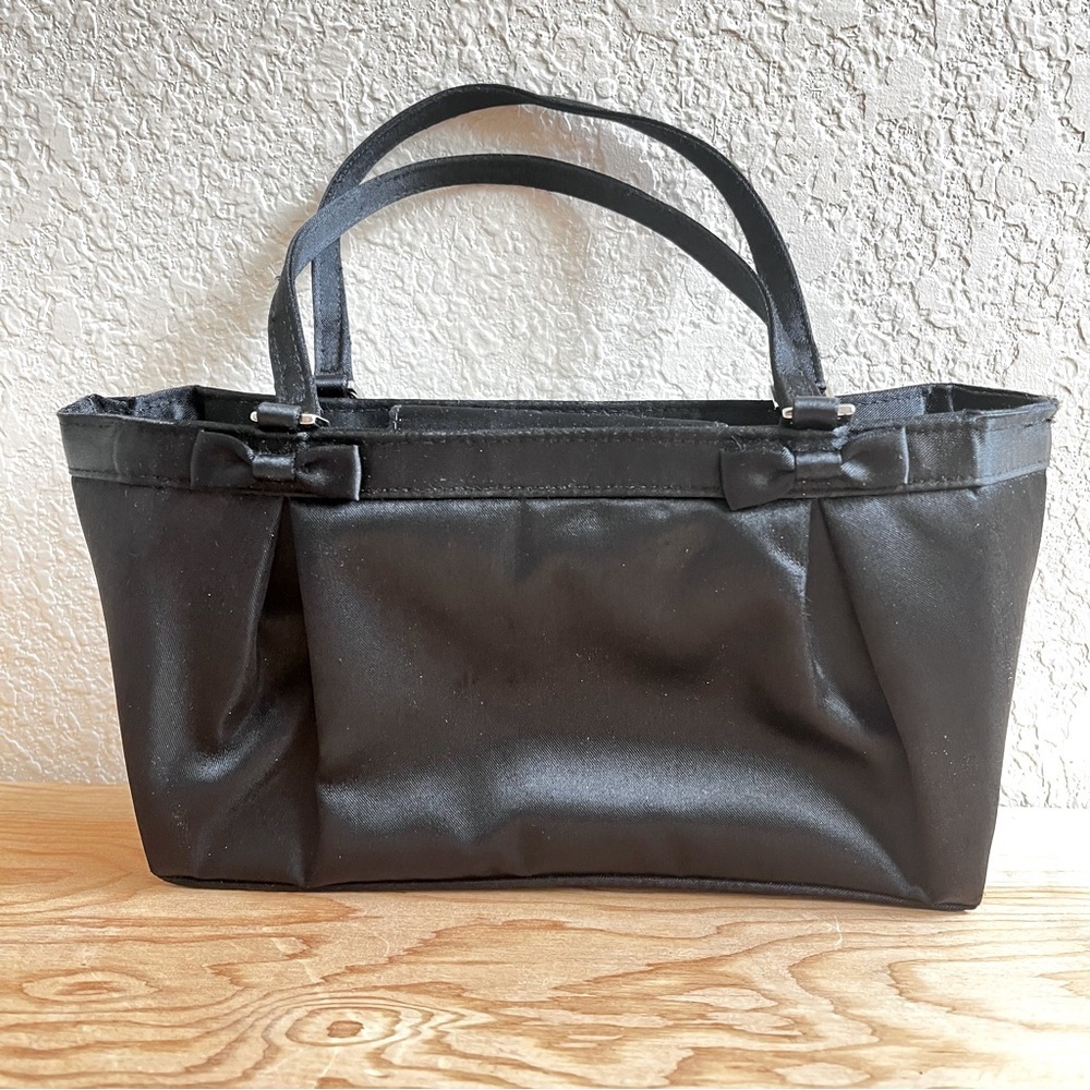 La Sera by Franchi | Black Satin Bow Deta Convertible Evening Bag